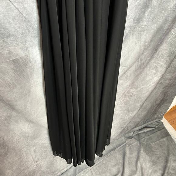 David's Bridal Ball Gown Dress Women Sz 14 Halter Maxi Black Formal Occasion - Picture 7 of 13